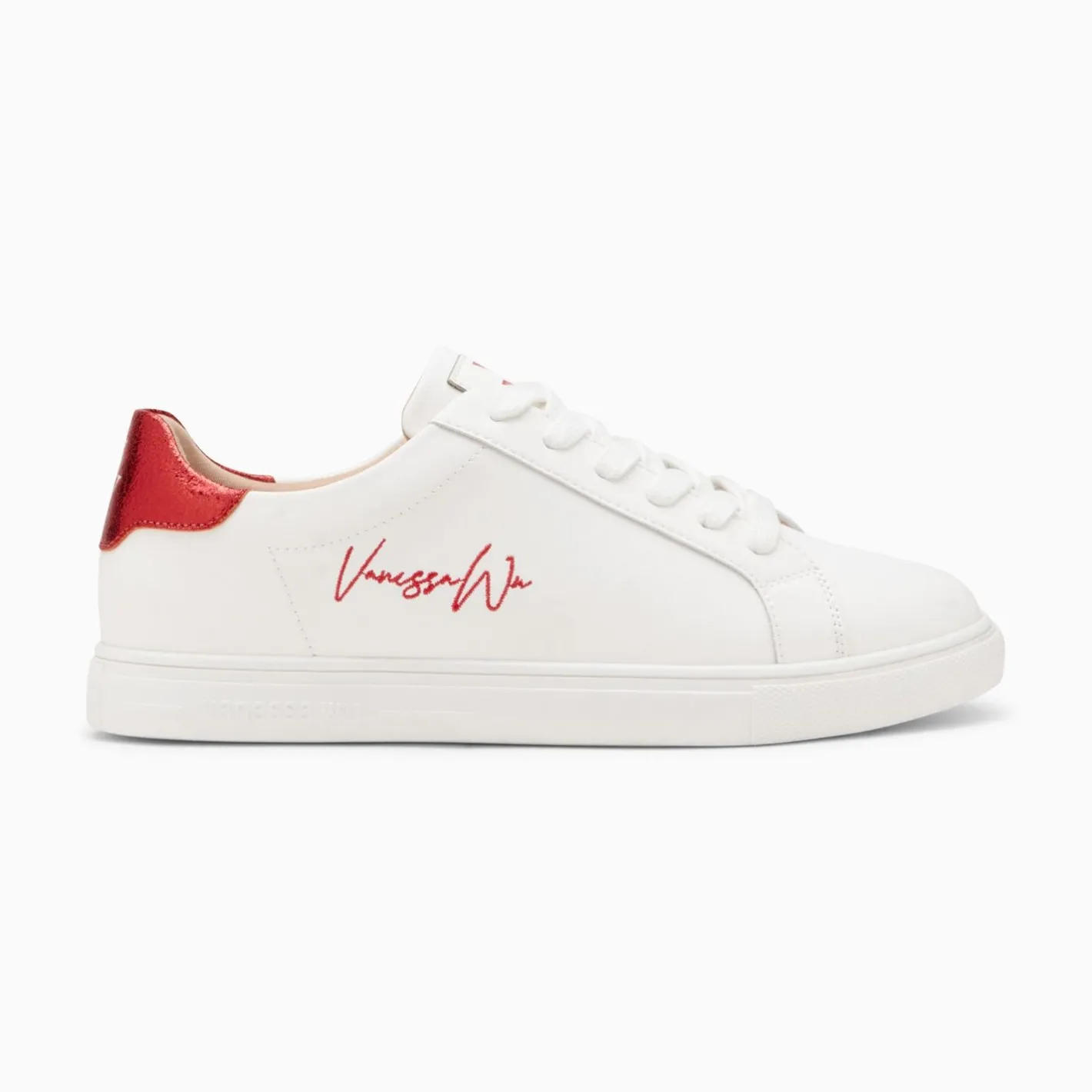Vanessa Wu Baskets Isabella Blanc Et Rouge A Lacets Best