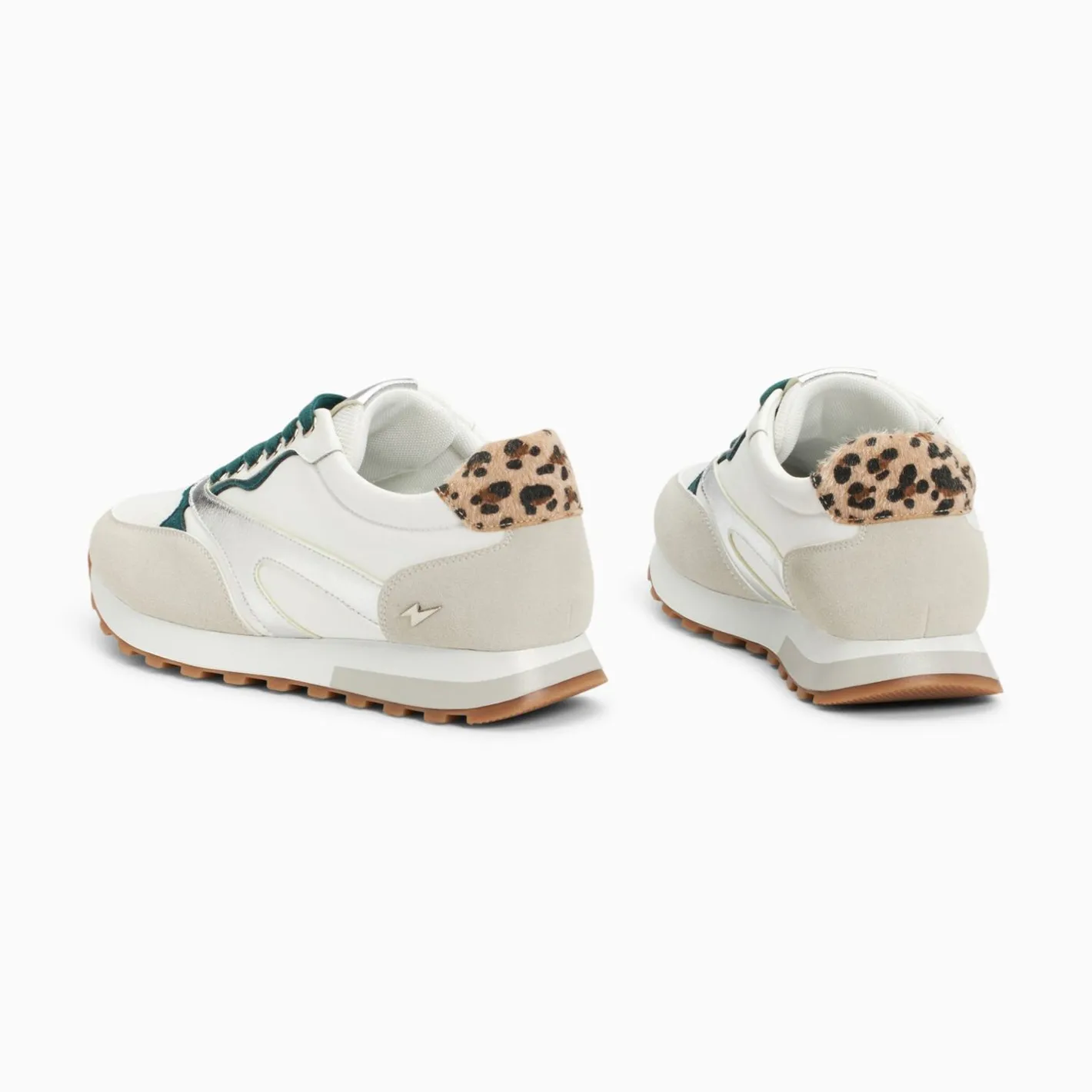 Vanessa Wu Baskets Jade Argent Et Vert A Semelle Running New