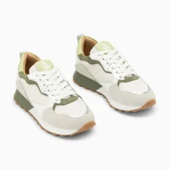 Vanessa Wu Baskets Margaux Gris Et Vert A Semelle Running Sale