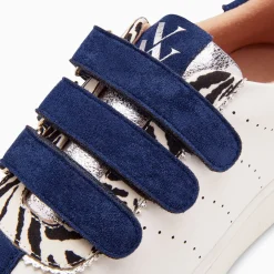 Vanessa Wu Baskets Marie Blanc Et Bleu Marine A Scratchs Best