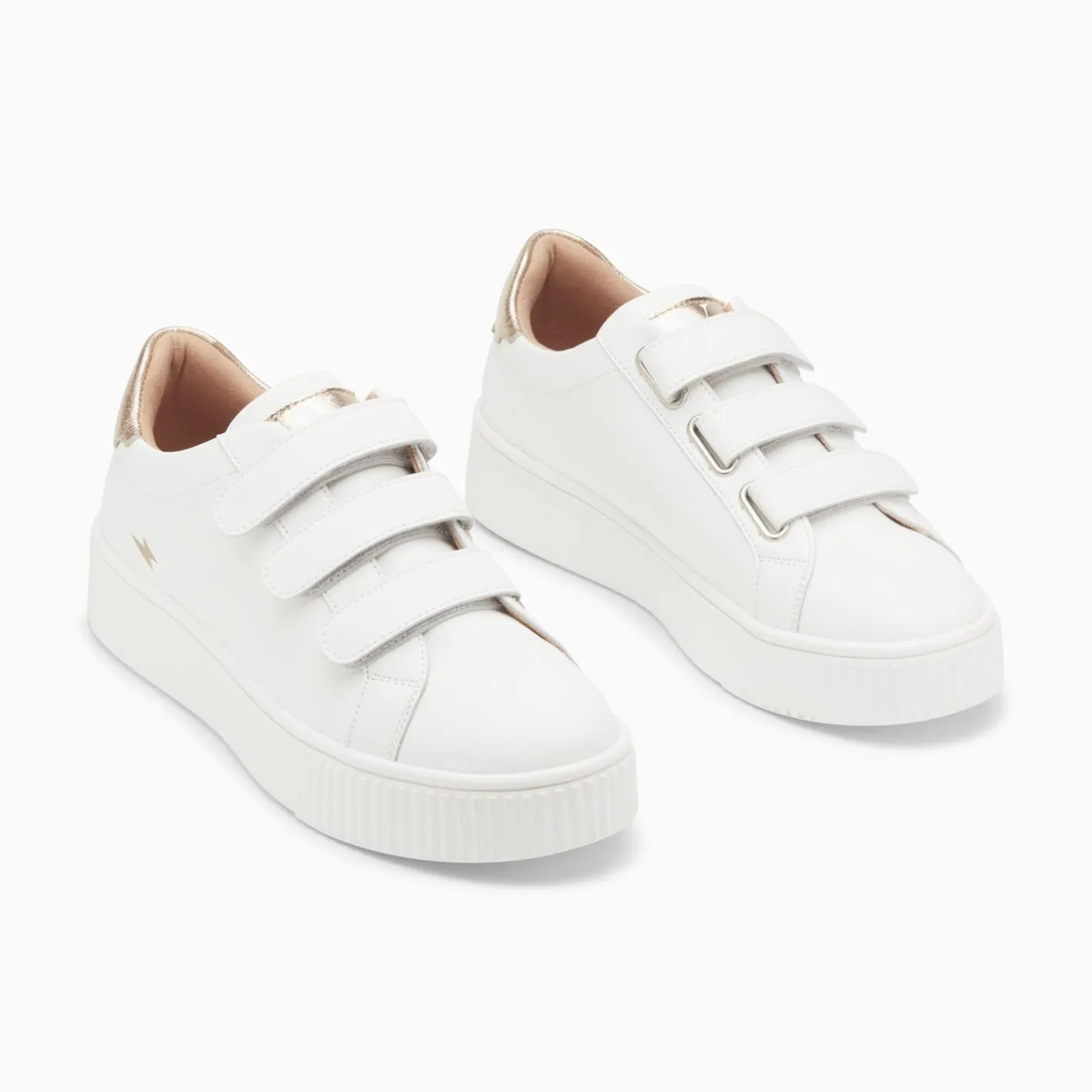 Vanessa Wu Baskets Mini Eclair Solange Blanc Et Or A Scratchs