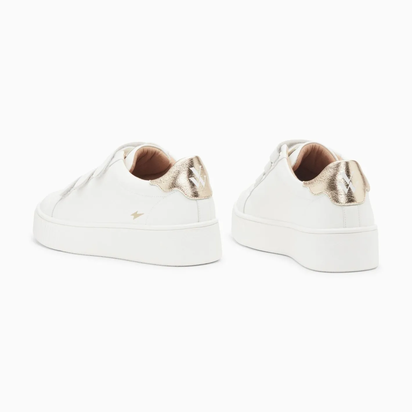Vanessa Wu Baskets Mini Eclair Solange Blanc Et Or A Scratchs