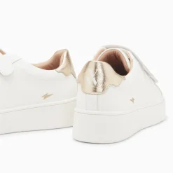 Vanessa Wu Baskets Mini Eclair Solange Blanc Et Or A Scratchs