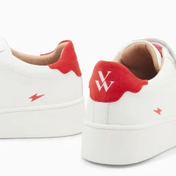 Vanessa Wu Baskets Mini Eclair Solange Blanc Et Rouge A Scratchs Online
