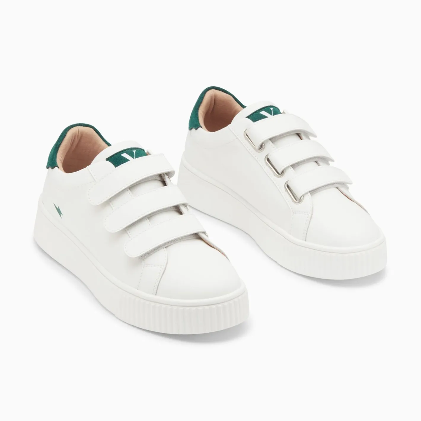 Vanessa Wu Baskets Mini Eclair Solange Blanc Et Vert A Scratchs Sale