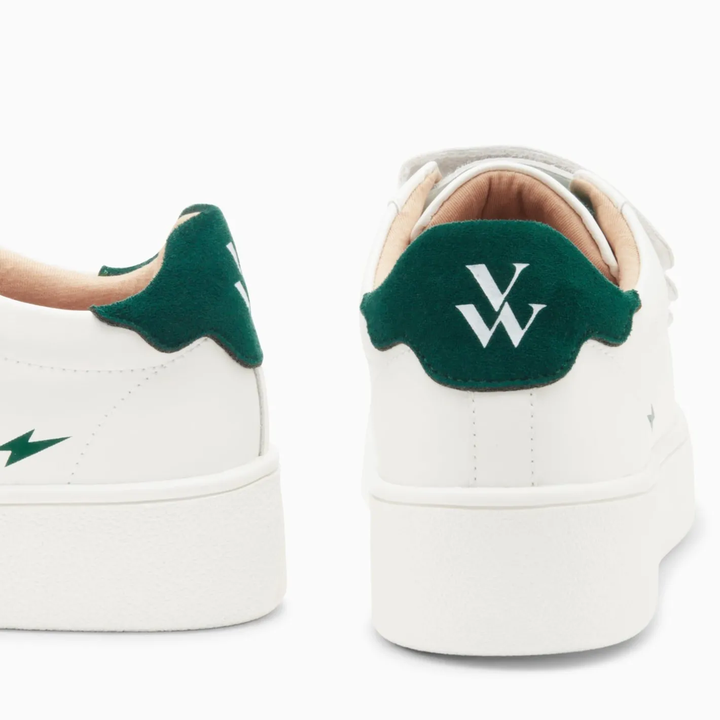 Vanessa Wu Baskets Mini Eclair Solange Blanc Et Vert A Scratchs Sale