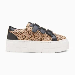 Vanessa Wu Baskets Monica Guepard A Scratchs Noirs Et Plateforme Clearance