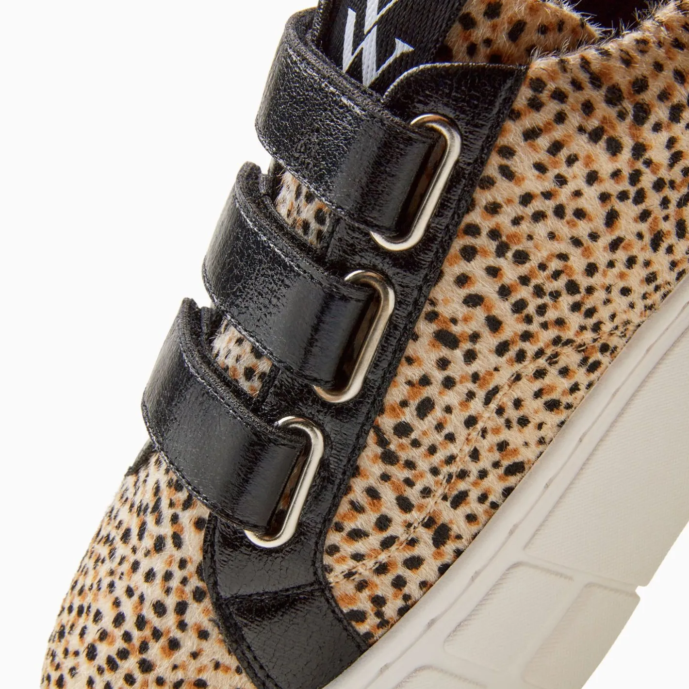 Vanessa Wu Baskets Monica Guepard A Scratchs Noirs Et Plateforme Clearance