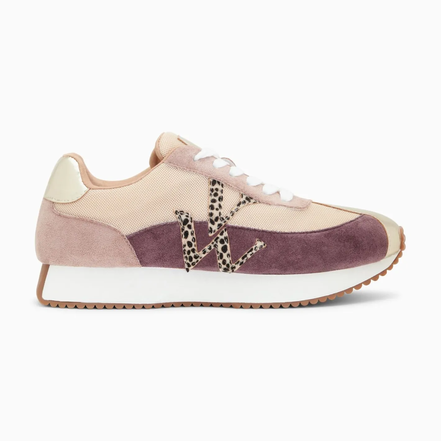 Vanessa Wu Baskets Monogramme Adelie Violet Et Beige A Semelle Running Hot