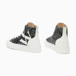Vanessa Wu Baskets Monogramme Alix Montantes A Paillettes Noires Outlet