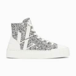 Vanessa Wu Baskets Monogramme Alix Montantes A Paillettes Argent Sale