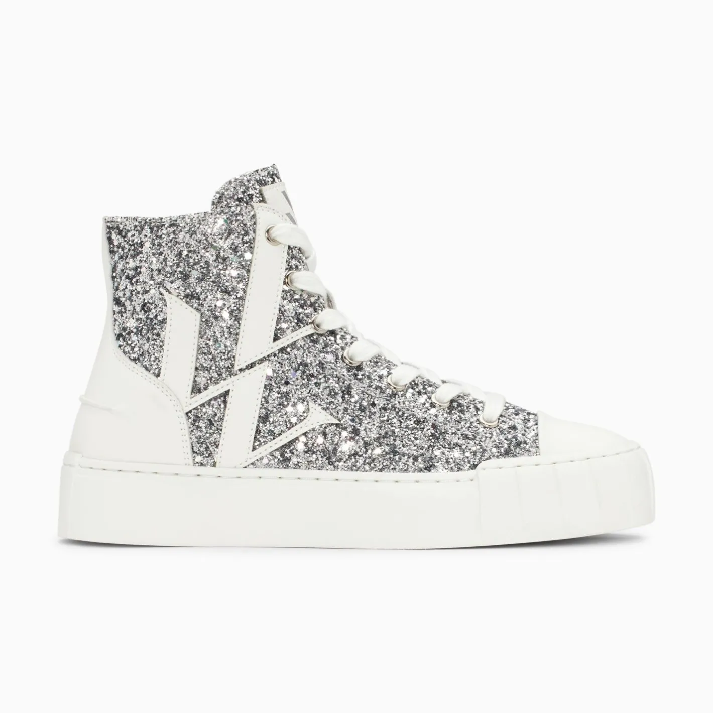 Vanessa Wu Baskets Monogramme Alix Montantes A Paillettes Argent Sale
