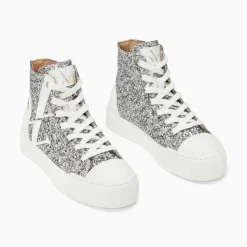 Vanessa Wu Baskets Monogramme Alix Montantes A Paillettes Argent Sale