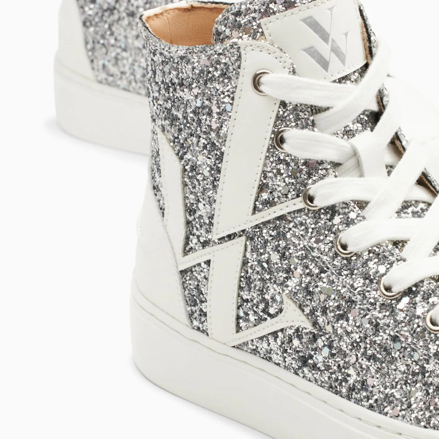 Vanessa Wu Baskets Monogramme Alix Montantes A Paillettes Argent Sale