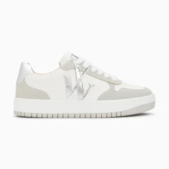 Vanessa Wu Baskets Monogramme Calie Blanc Et Gris Online