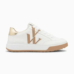 Vanessa Wu Baskets Monogramme Candice Blanc Et Beige Outlet