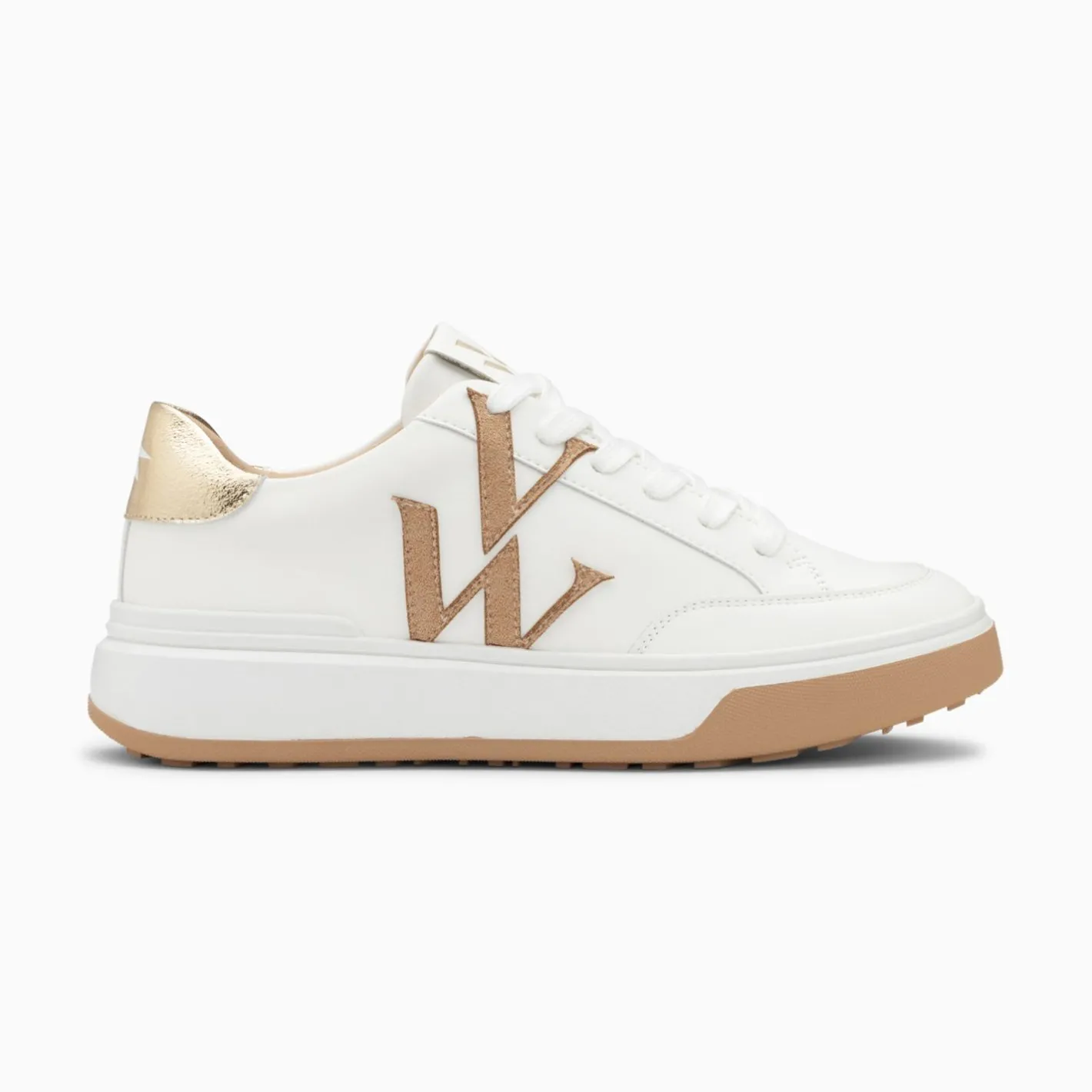 Vanessa Wu Baskets Monogramme Candice Blanc Et Beige Outlet
