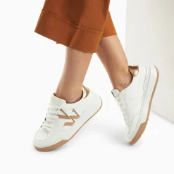 Vanessa Wu Baskets Monogramme Candice Blanc Et Beige Outlet
