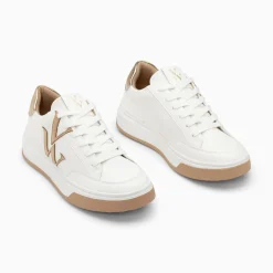 Vanessa Wu Baskets Monogramme Candice Blanc Et Beige Outlet