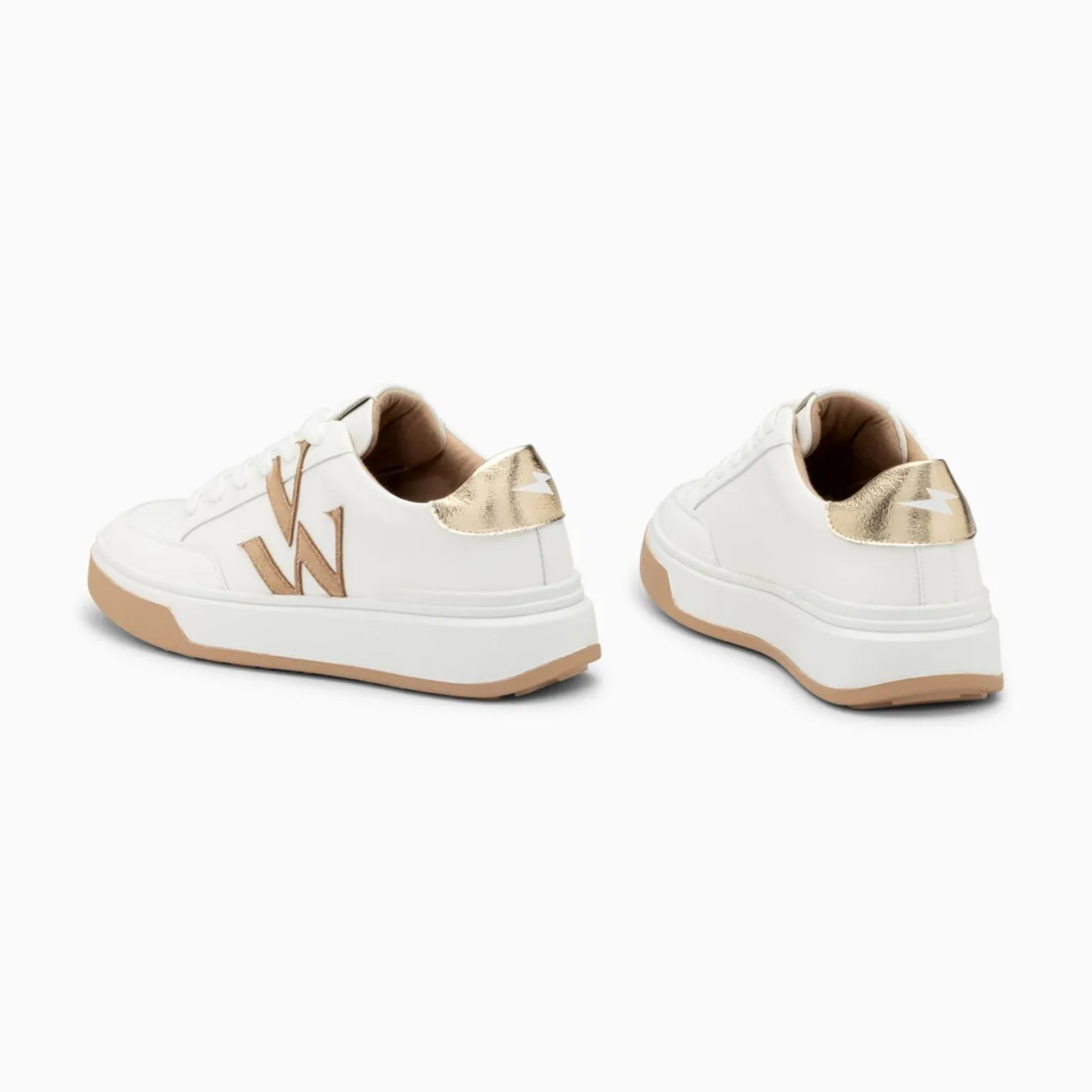 Vanessa Wu Baskets Monogramme Candice Blanc Et Beige Outlet