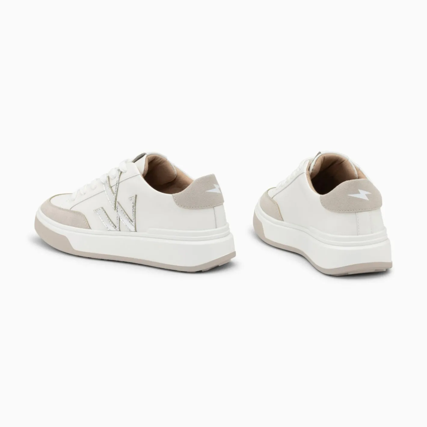 Vanessa Wu Baskets Monogramme Candice Blanc Et Gris Online
