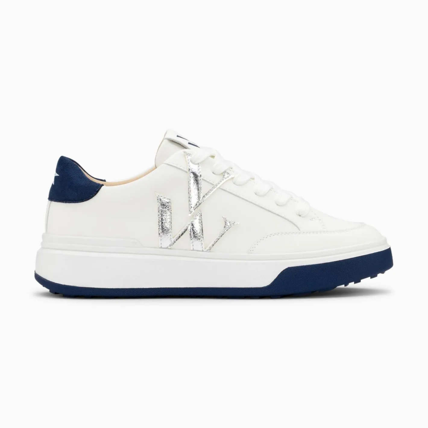 Vanessa Wu Baskets Monogramme Candice Blanc Et Bleu Outlet