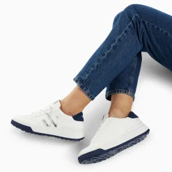 Vanessa Wu Baskets Monogramme Candice Blanc Et Bleu Outlet