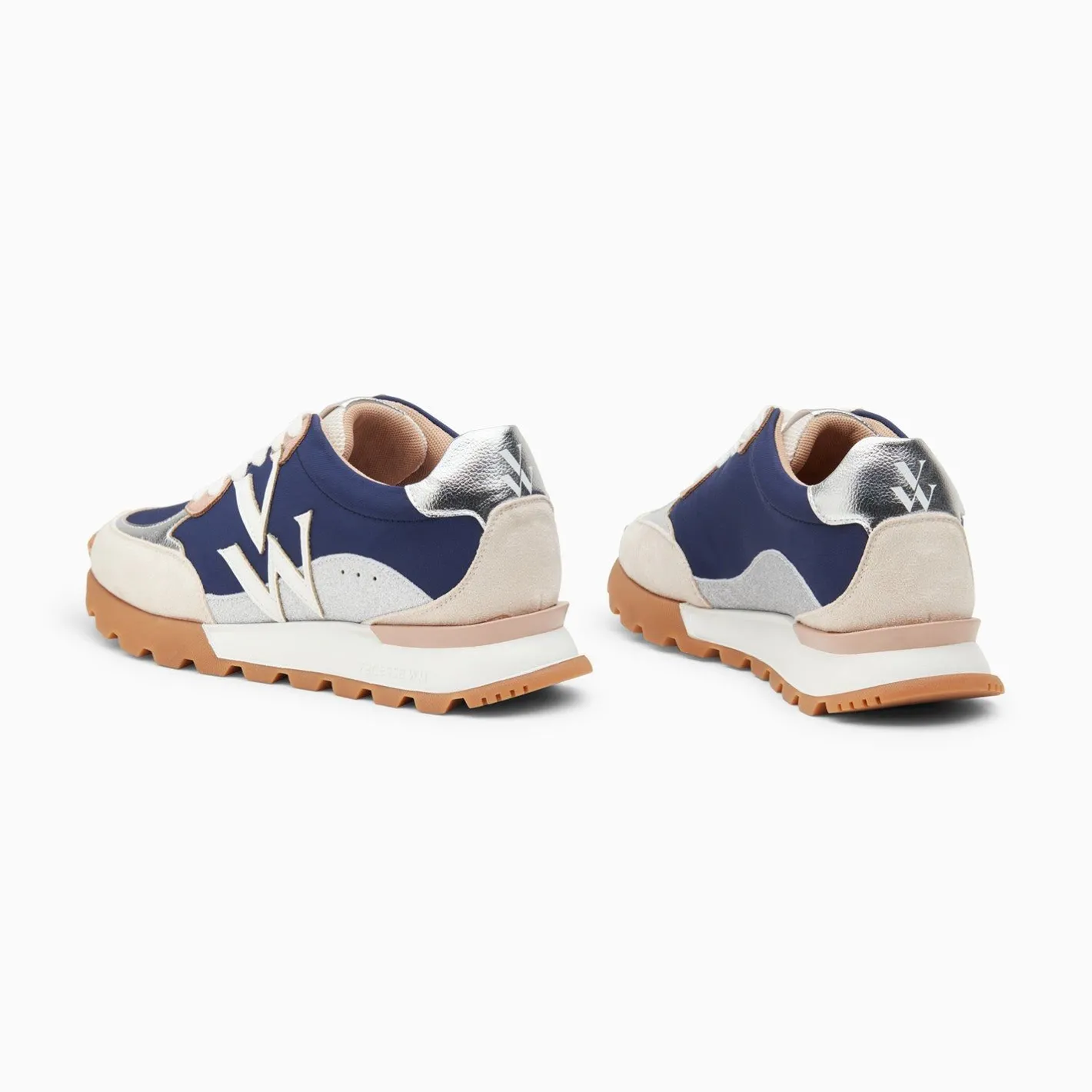 Vanessa Wu Baskets Monogramme Caterina Bleu A Semelle Running Hot