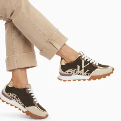 Vanessa Wu Baskets Monogramme Caterina Kaki A Semelle Running Outlet
