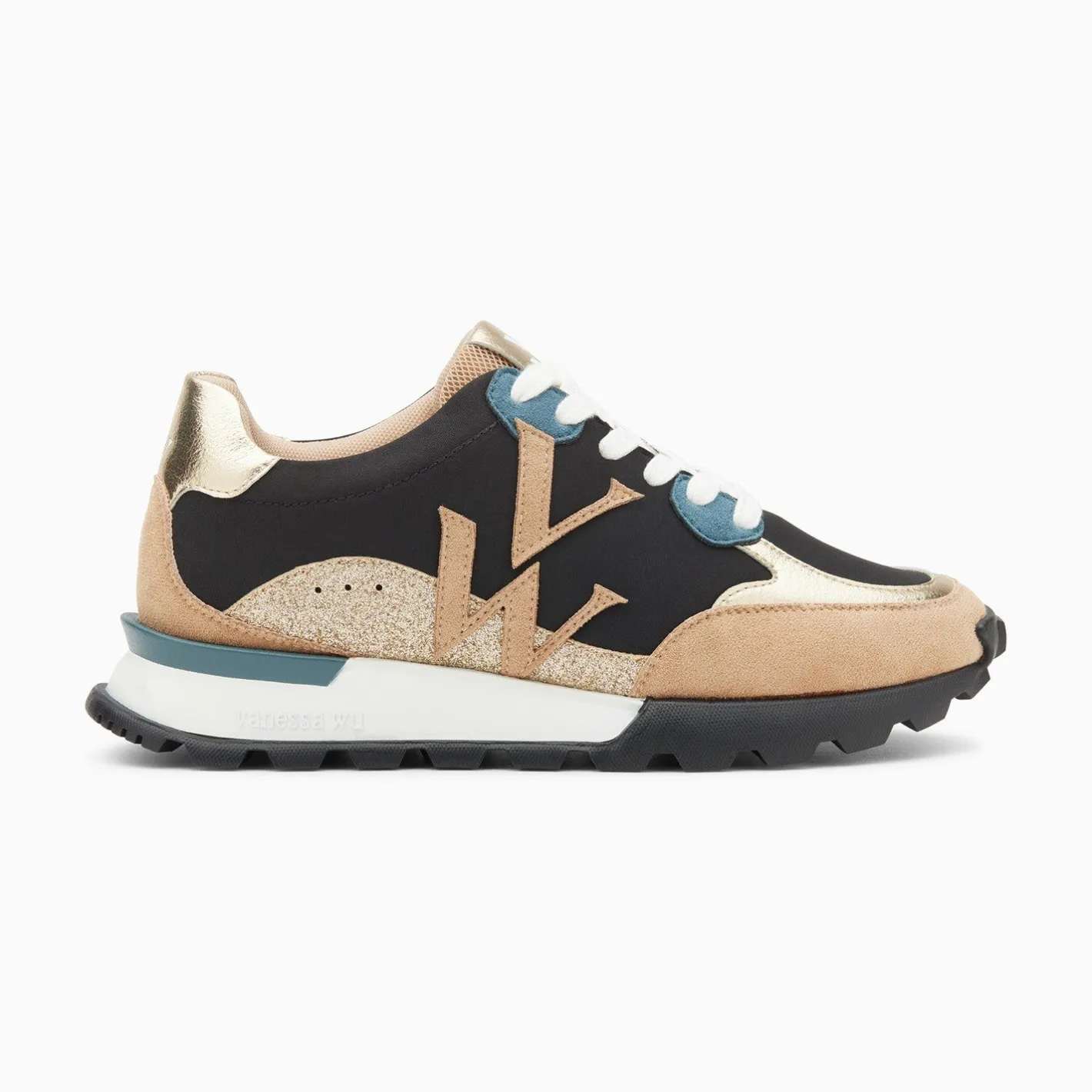 Vanessa Wu Baskets Monogramme Caterina Noir A Semelle Running