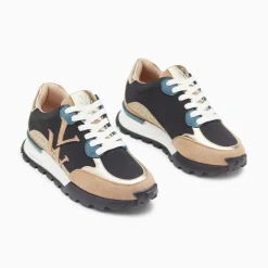Vanessa Wu Baskets Monogramme Caterina Noir A Semelle Running