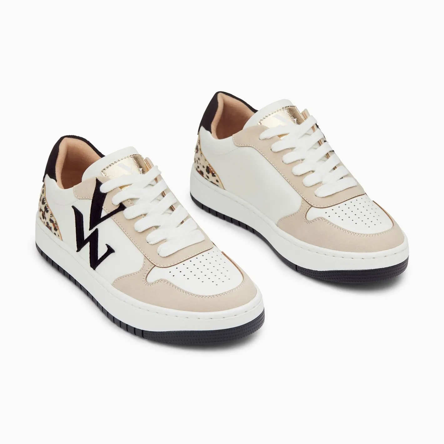 Vanessa Wu Baskets Monogramme Esmee Blanc Et Noir Clearance