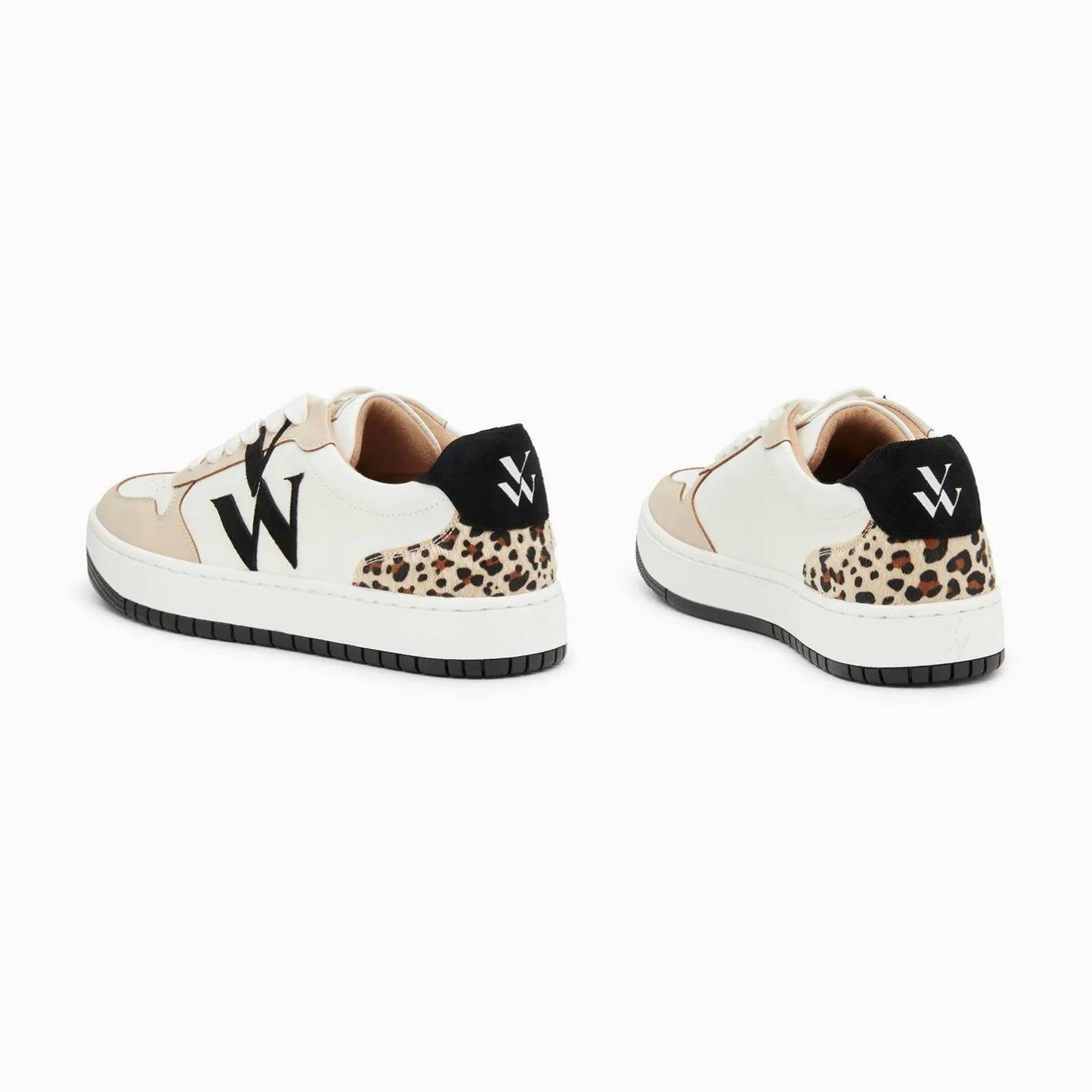 Vanessa Wu Baskets Monogramme Esmee Blanc Et Noir Clearance