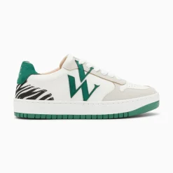Vanessa Wu Baskets Monogramme Esmee Blanc Et Vert Clearance