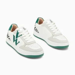Vanessa Wu Baskets Monogramme Esmee Blanc Et Vert Clearance