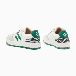 Vanessa Wu Baskets Monogramme Esmee Blanc Et Vert Clearance