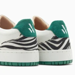 Vanessa Wu Baskets Monogramme Esmee Blanc Et Vert Clearance