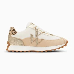 Vanessa Wu Baskets Monogramme Faustine Ivoire Et Beige A Semelle Running Hot