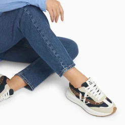 Vanessa Wu Baskets Monogramme Ines Marine Et Bronze A Semelle Oversize Online