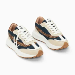 Vanessa Wu Baskets Monogramme Ines Marine Et Bronze A Semelle Oversize Online