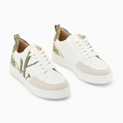Vanessa Wu Baskets Monogramme Joyce Blanc Et Kaki Online
