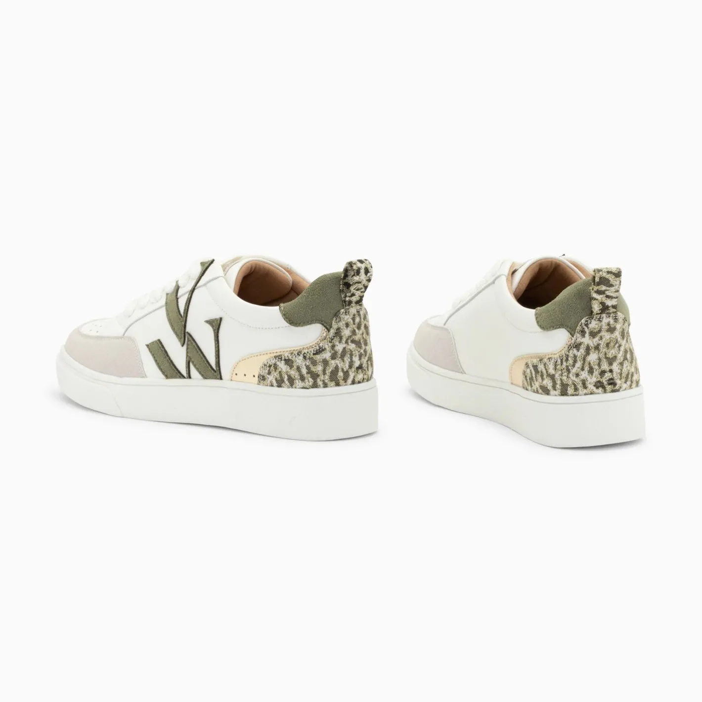 Vanessa Wu Baskets Monogramme Joyce Blanc Et Kaki Online