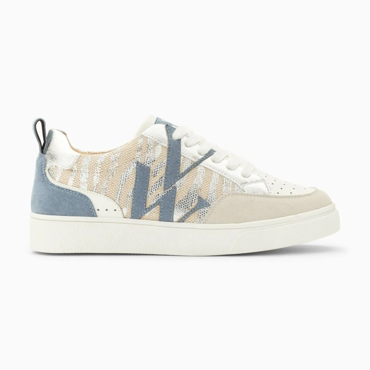 Vanessa Wu Baskets Monogramme Joyce Argent Zebre Et Bleu-Gris Online