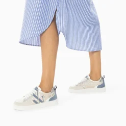 Vanessa Wu Baskets Monogramme Joyce Argent Zebre Et Bleu-Gris Online