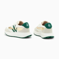 Vanessa Wu Baskets Monogramme Lana Vert Et Or A Semelle Oversize Sale