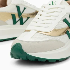 Vanessa Wu Baskets Monogramme Lana Vert Et Or A Semelle Oversize Sale