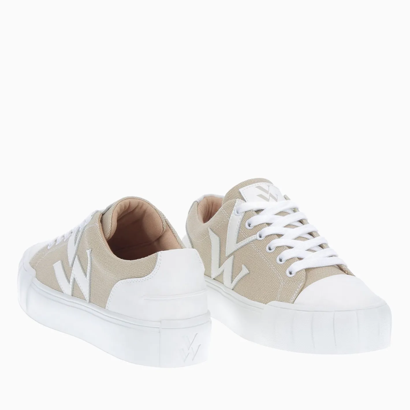 Vanessa Wu Baskets Monogramme Lexie En Tweed Beige Clearance