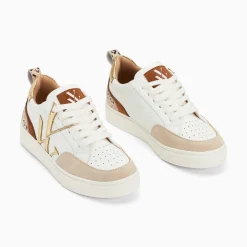 Vanessa Wu Baskets Monogramme Luna Blanc Et Or Clearance