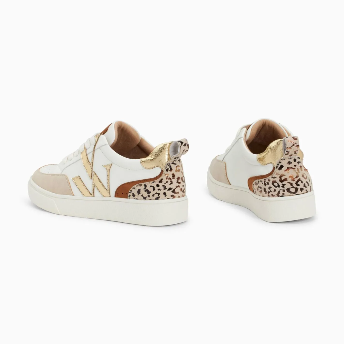 Vanessa Wu Baskets Monogramme Luna Blanc Et Or Clearance