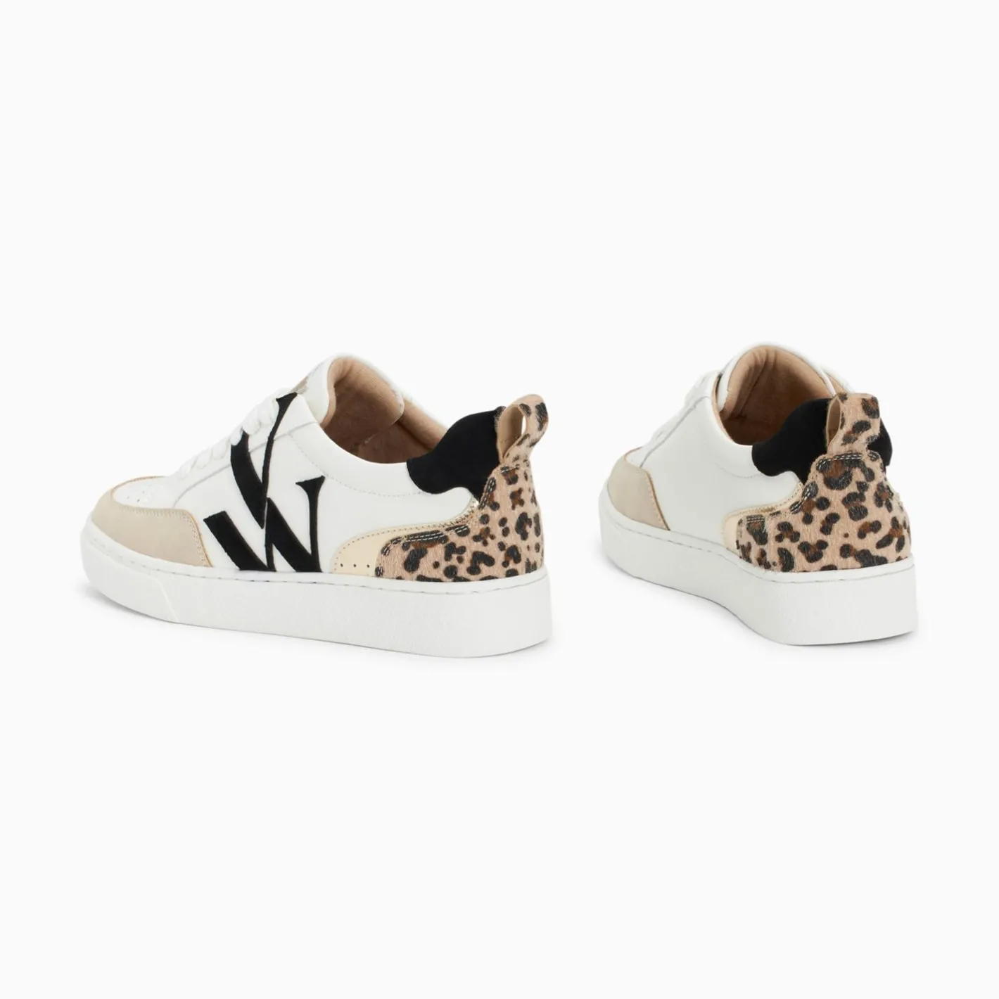 Vanessa Wu Baskets Monogramme Luna Blanc Et Noir Discount